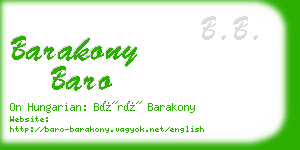 barakony baro business card